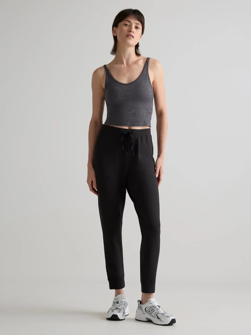 Quince Super Soft Fleece Joggers in Black Size XL